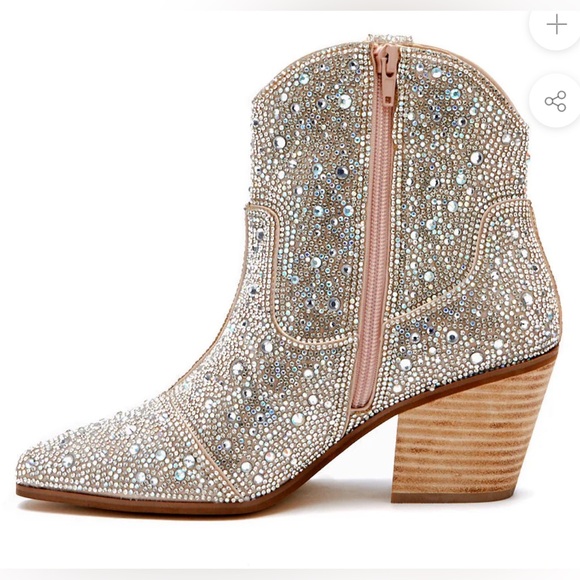 Matisse Harlow Western Ankle Boot Womens Size 9 Rhinestone Cowgirl Fall Boots - Picture 4 of 10